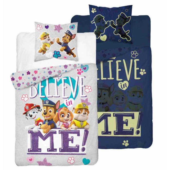 Pościel świecąca Psi Patrol I Believe 140x200 cm