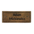 Naszywka skórzana imiennik imię nazwisko prostokąt 5x2cm postarzana