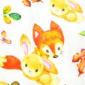 Pielucha flanelowa z ceratką zwierzęta liście
