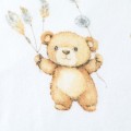 Pielucha flanelowa z ceratką miś w koszyku