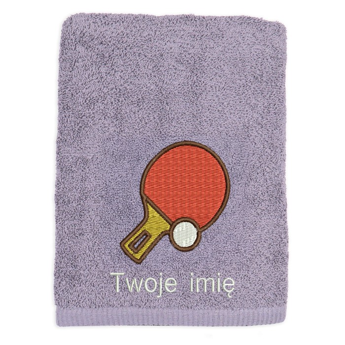 Prezent dla fana ping ponga ręcznik bawełniany z haftem IMIĘ