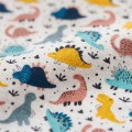 Prześcieradło z gumką dinozaury kolory 80x160 cm