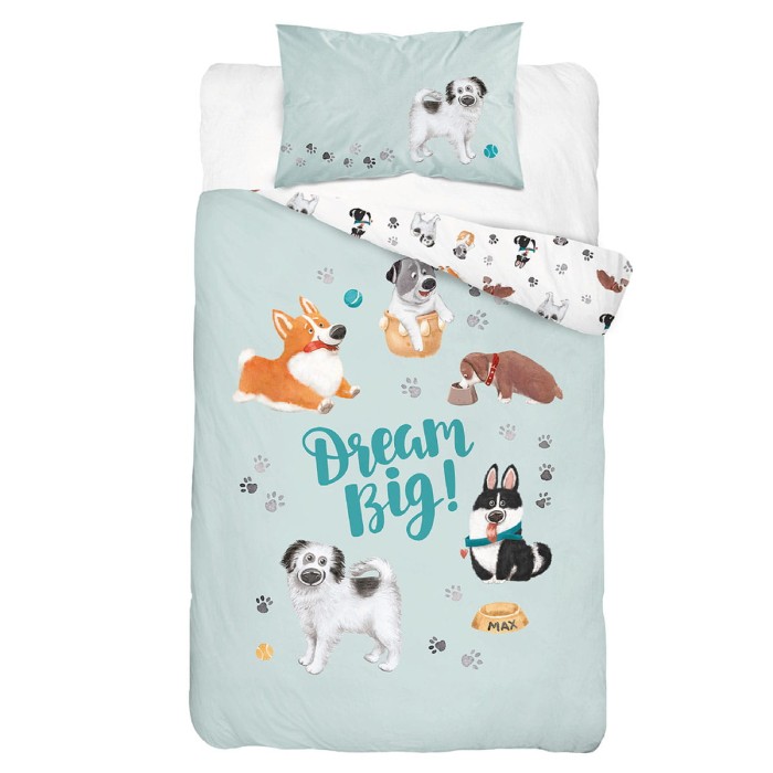 Pościel 90x120 cm pies dream mięta