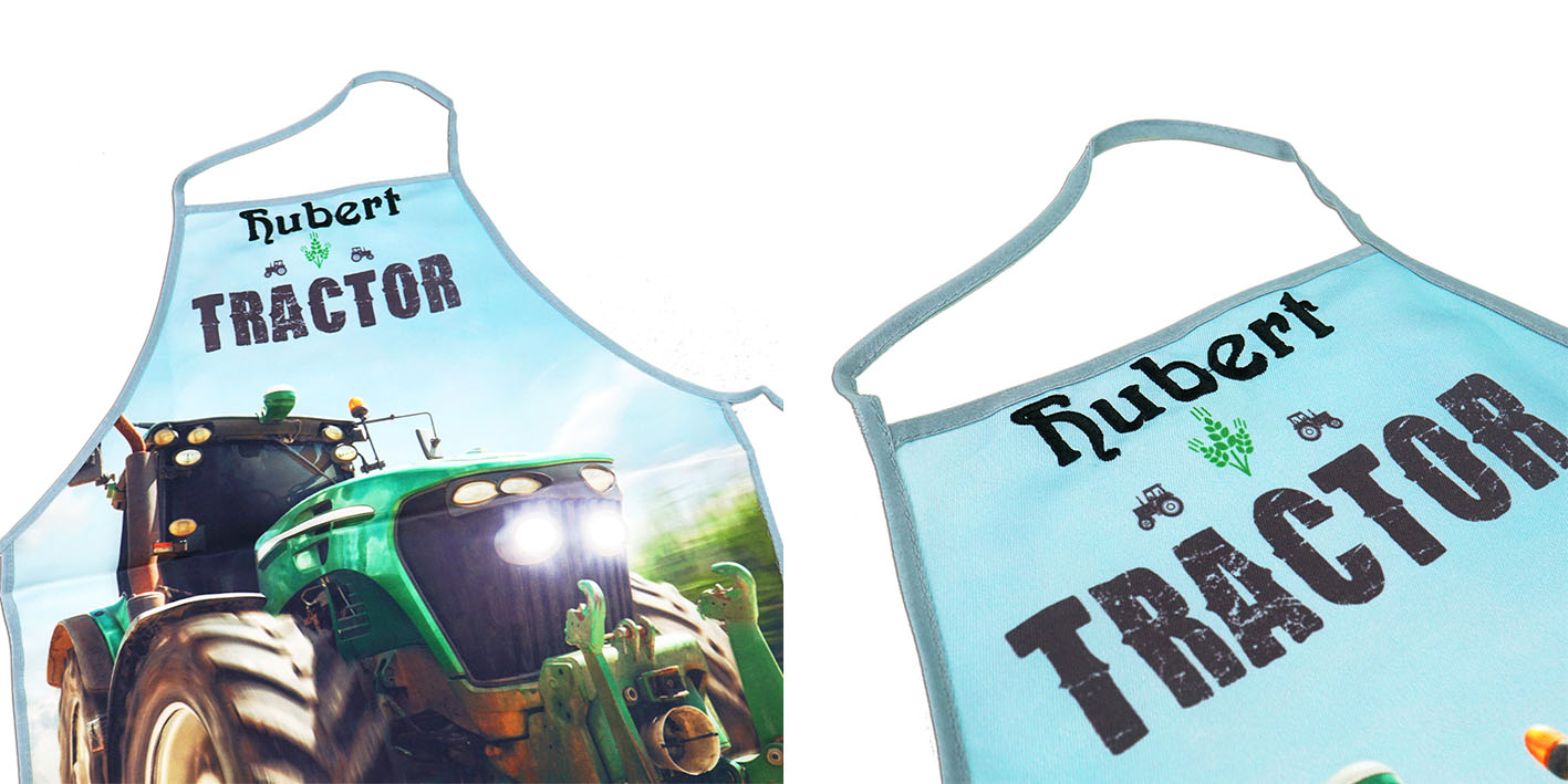 Fartuszek z czapką traktor ciągnik haft