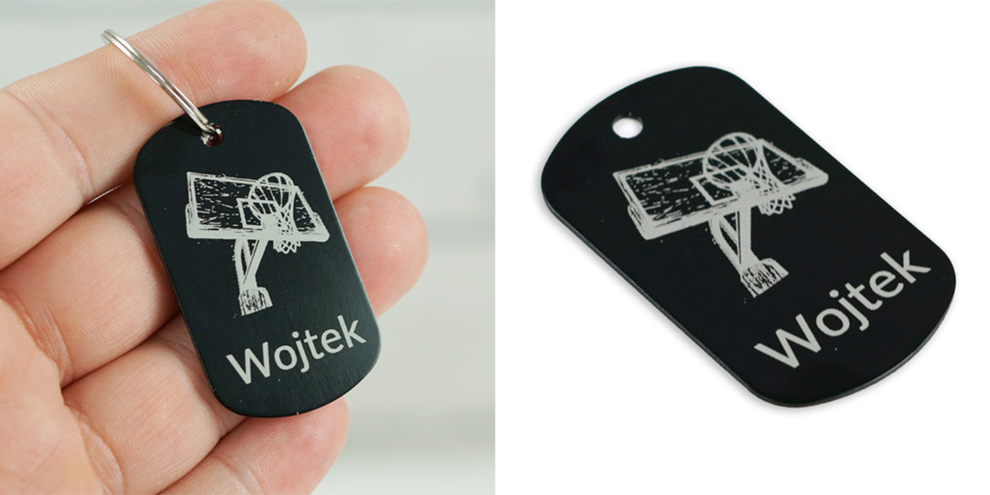 Nieśmiertelnik z personalizowanym grawerem koszykówka