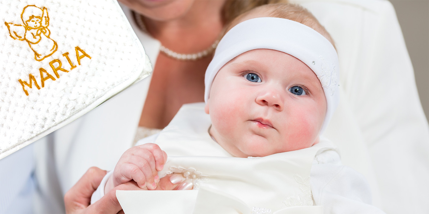 Koc do chrztu soft biały duet częstochowa haftowany aniołek