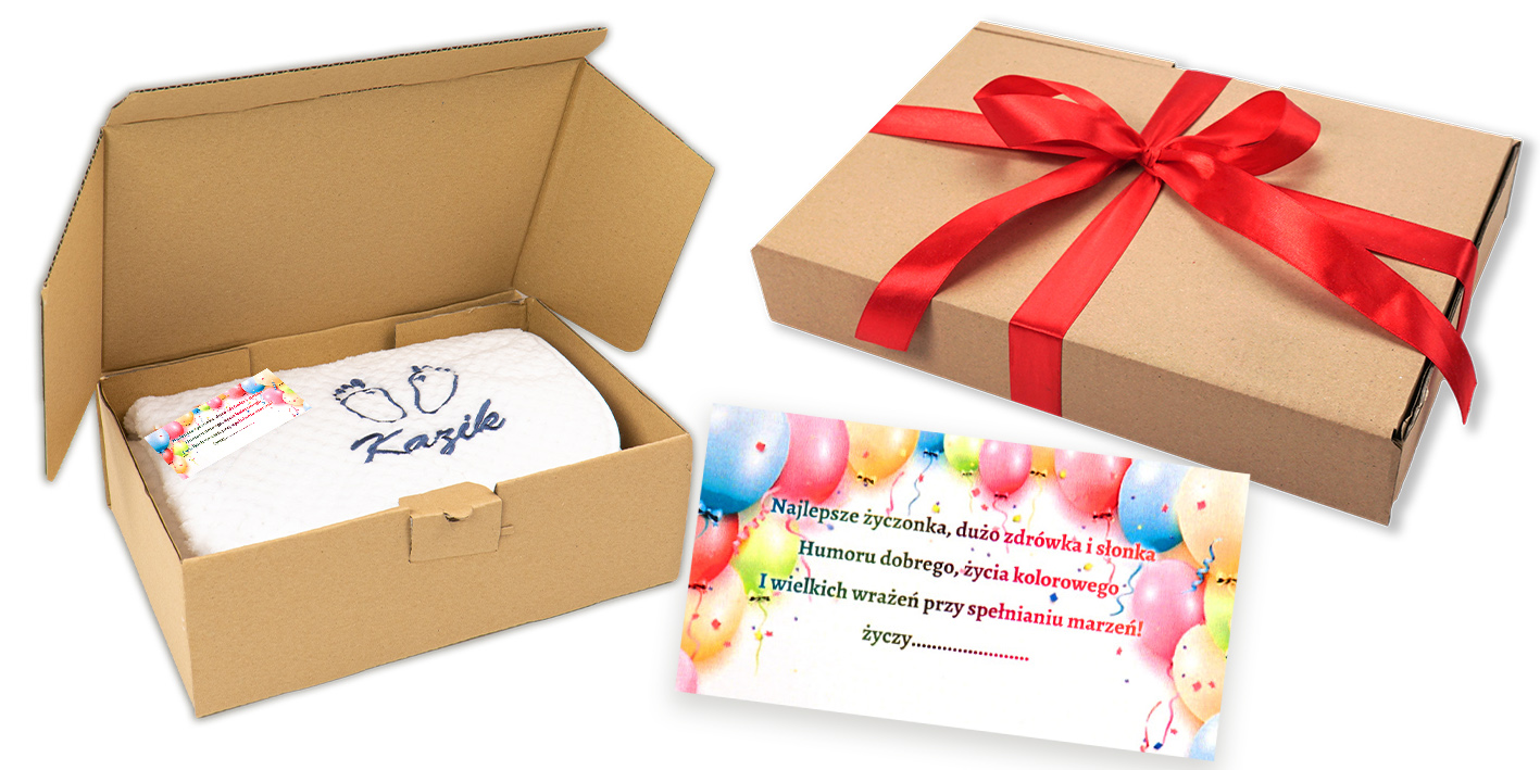 Opakowanie prezentowe koc z haftem