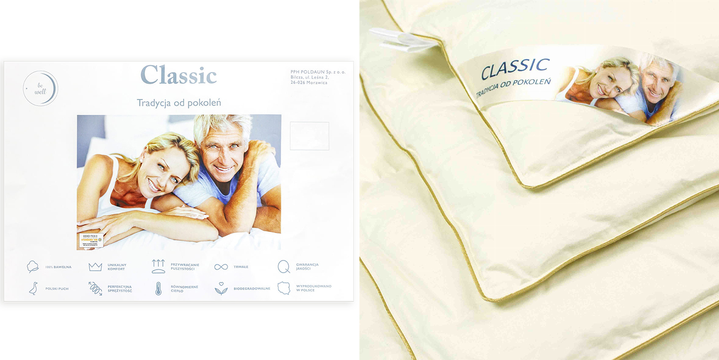 Kołdra puchowa zimowa poldaun classic plus
