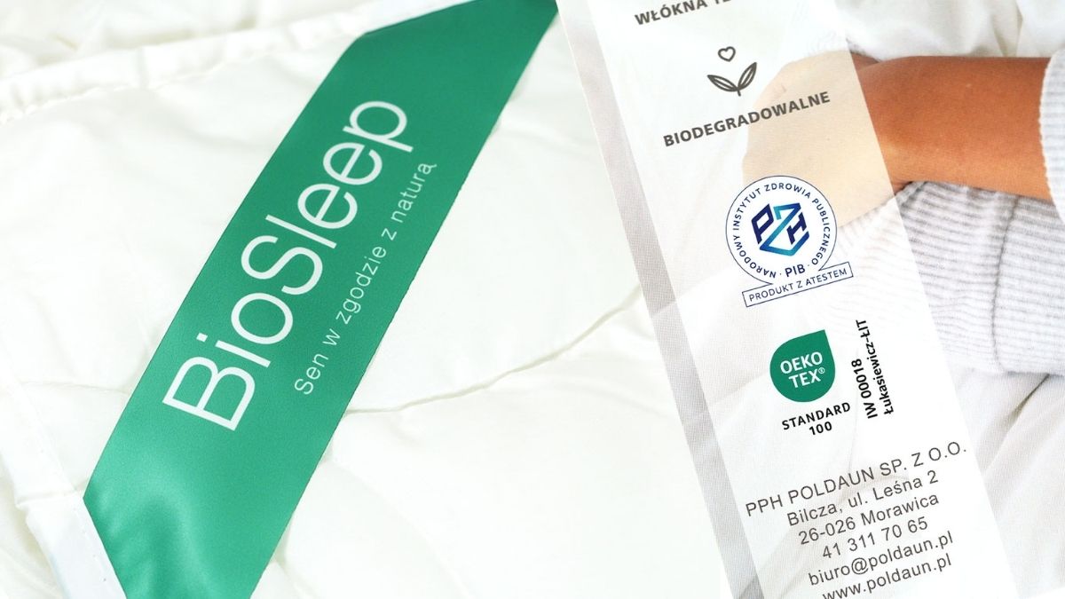 kołdra całoroczna tencel BioSleep od Poldaun Certyfikaty