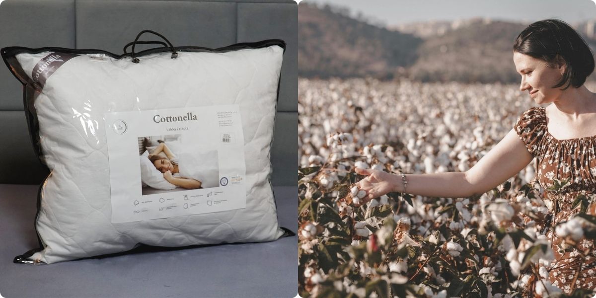 Poduszka cottonella 70x80 cm - poszycie 100% bawełna