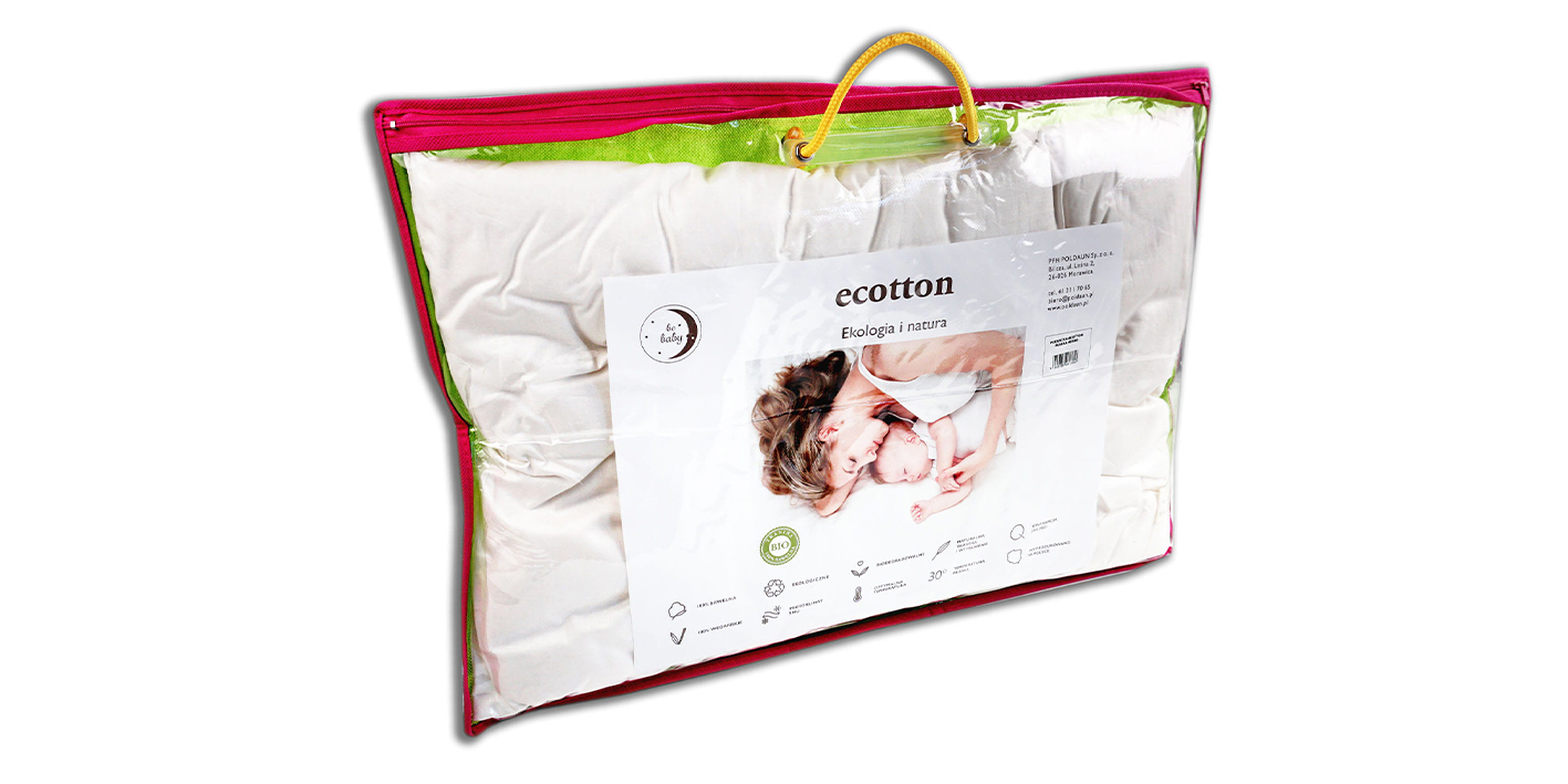 Poduszka 100% bawełna wypełnienie i poszycie ecotton Poldaun