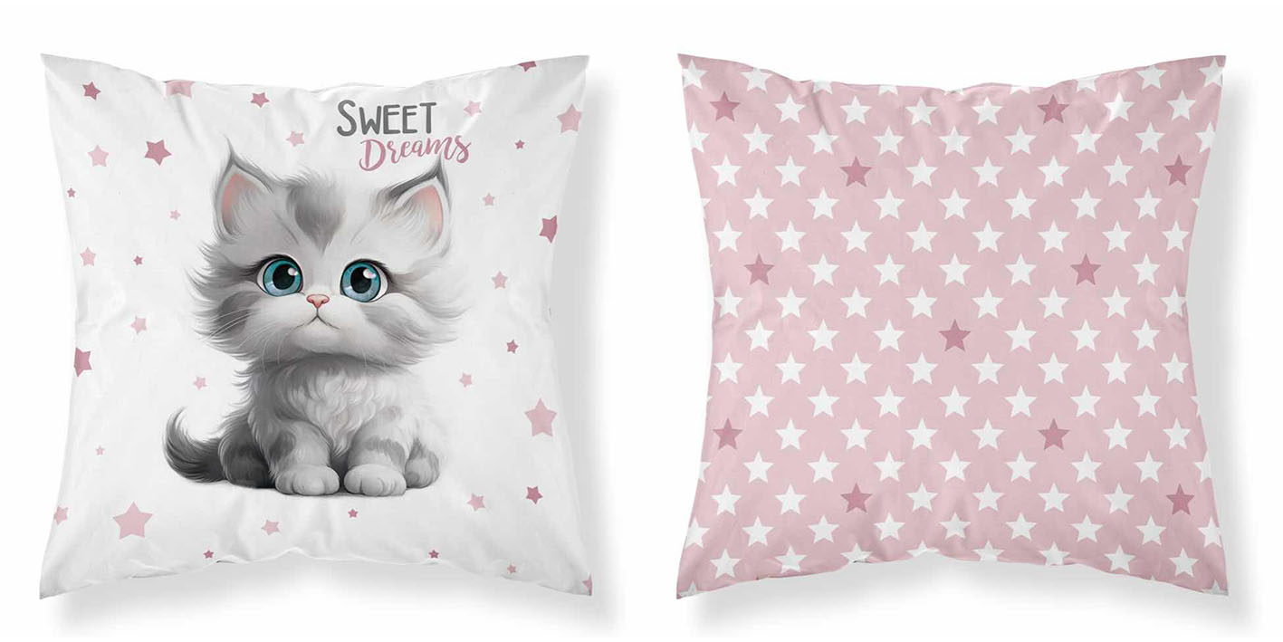 40x40 Poszewka kotek sweet dreams róż