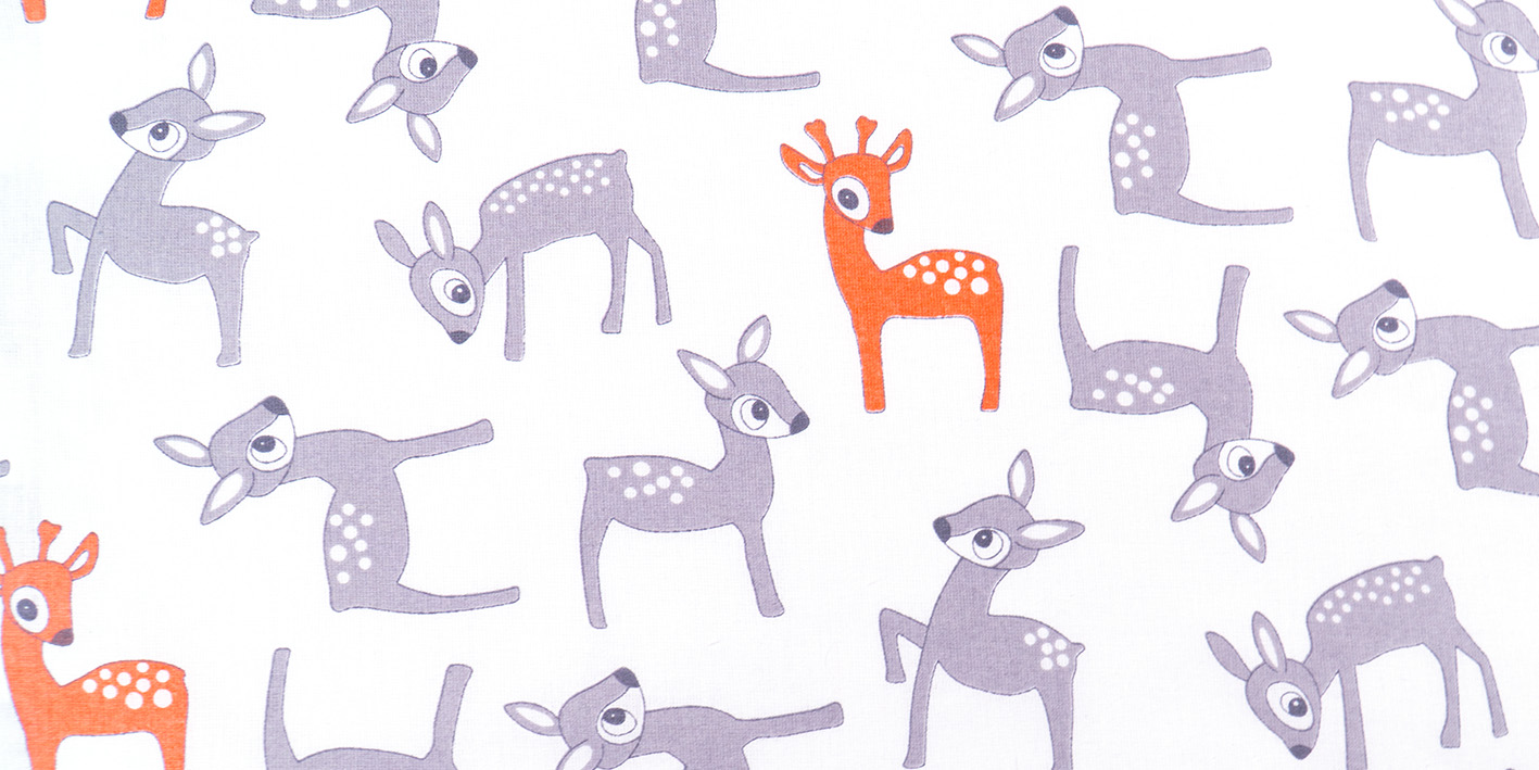 Pościel sarenki szare 100x160 cm + 40x60 cm