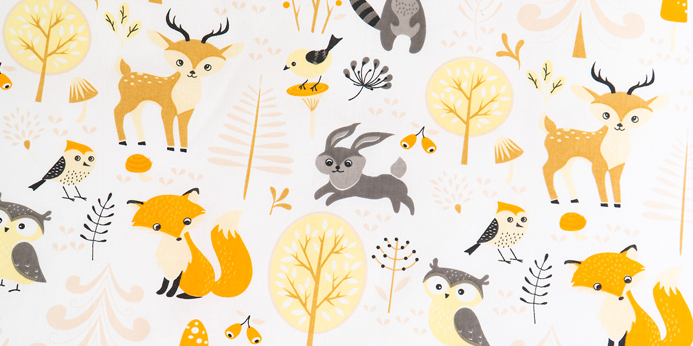 Pościel 100x160 cm 100% bawełna leśna polana zwierzęta