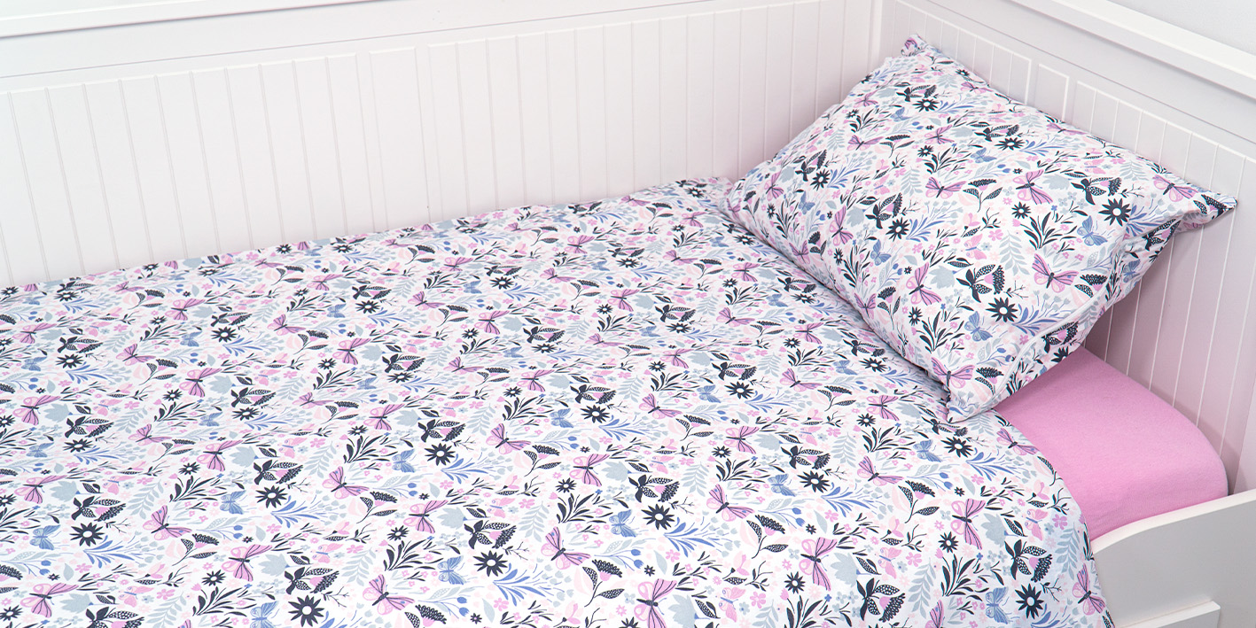 Pościel 100x160 cm 100% bawełna motylki