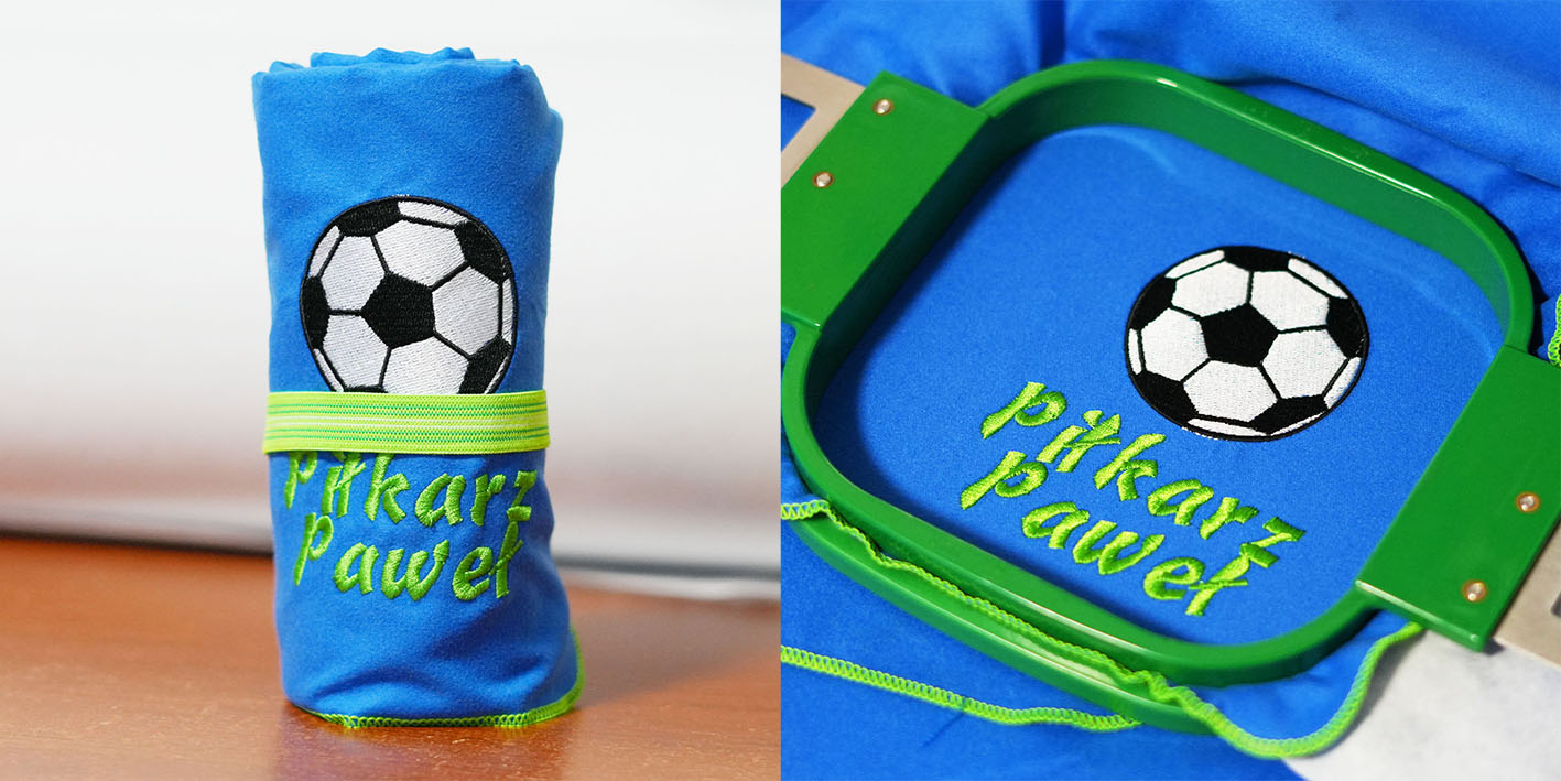 Ręcznik z haftem piłka nozna dla piłkarza