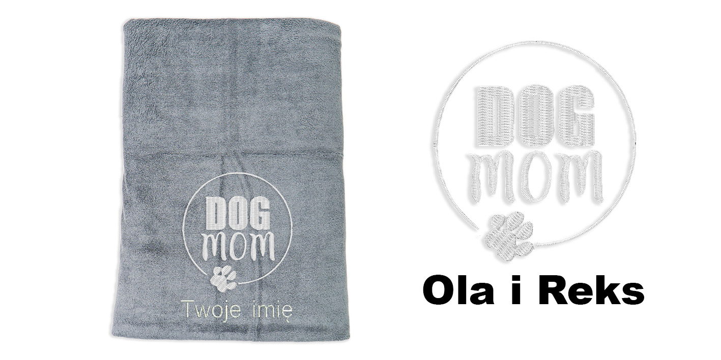 Ręcznik szybkoschnący z haftem dla psiary psiej mamy