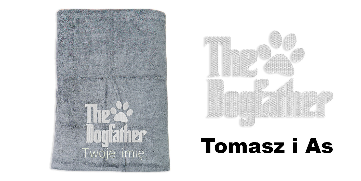 Ręcznik szybkoschnący z haftem dla psiego taty