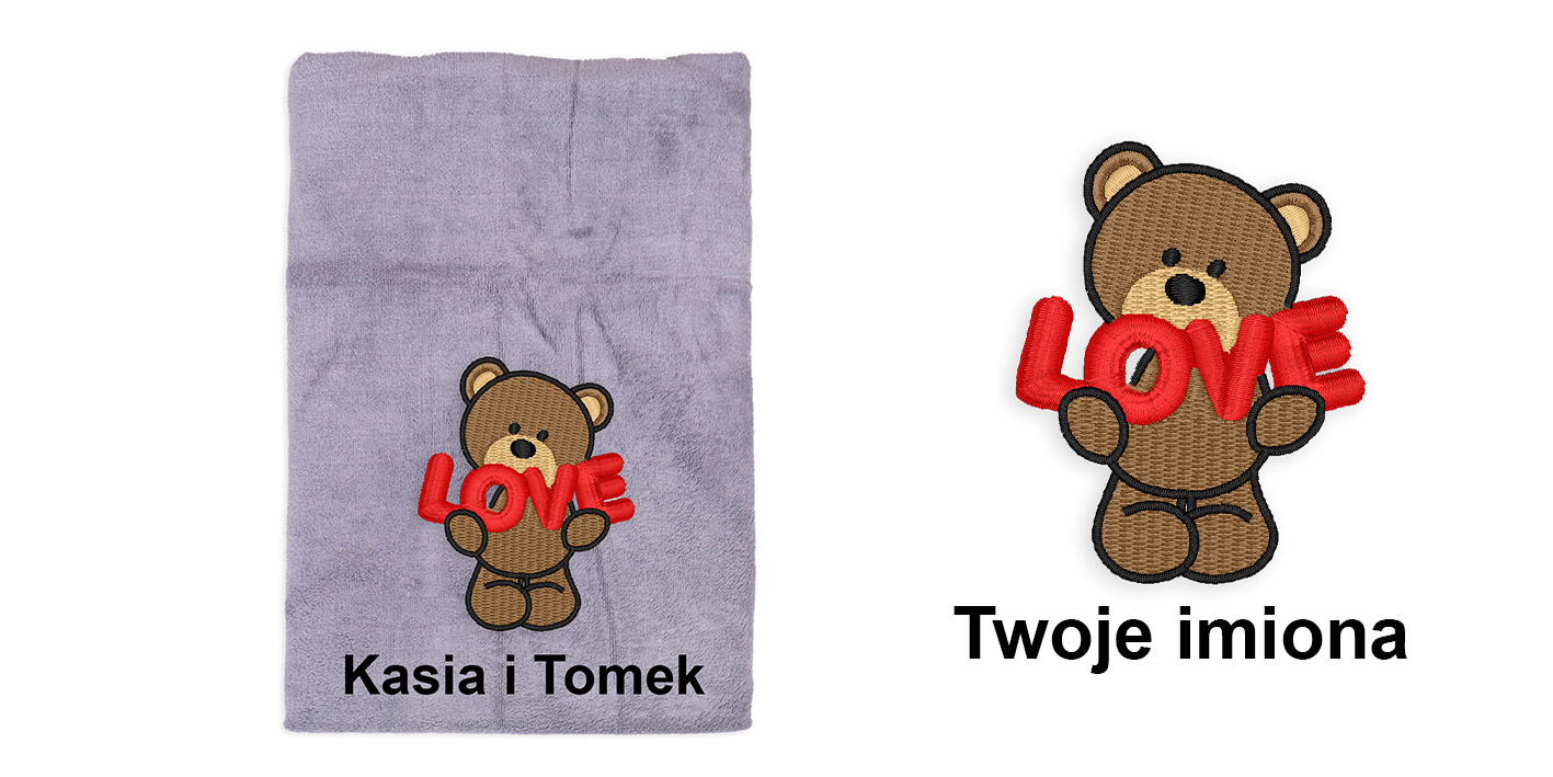Ręcznik szybkoschnący na walentynki