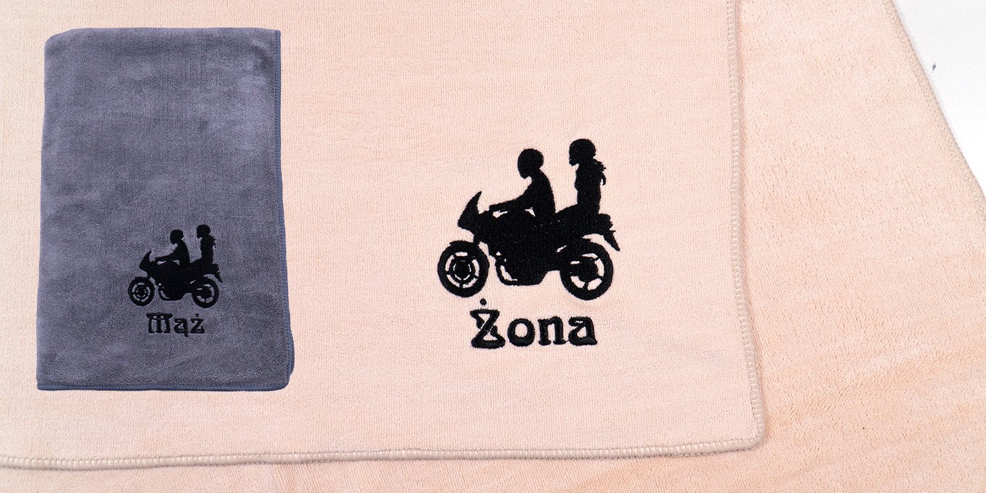 Recznik personalizowany para motocykl