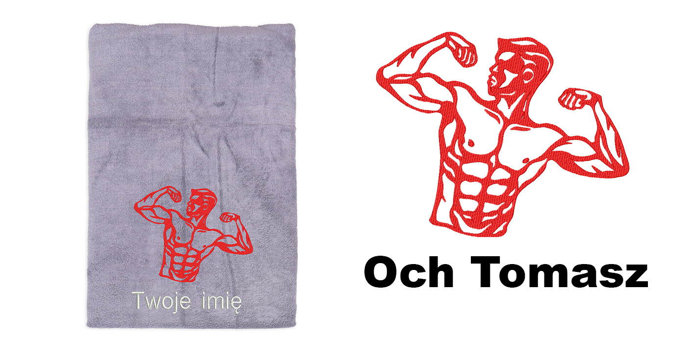Ręcznik szybkoschnący z haftem prezent dla kulturysty