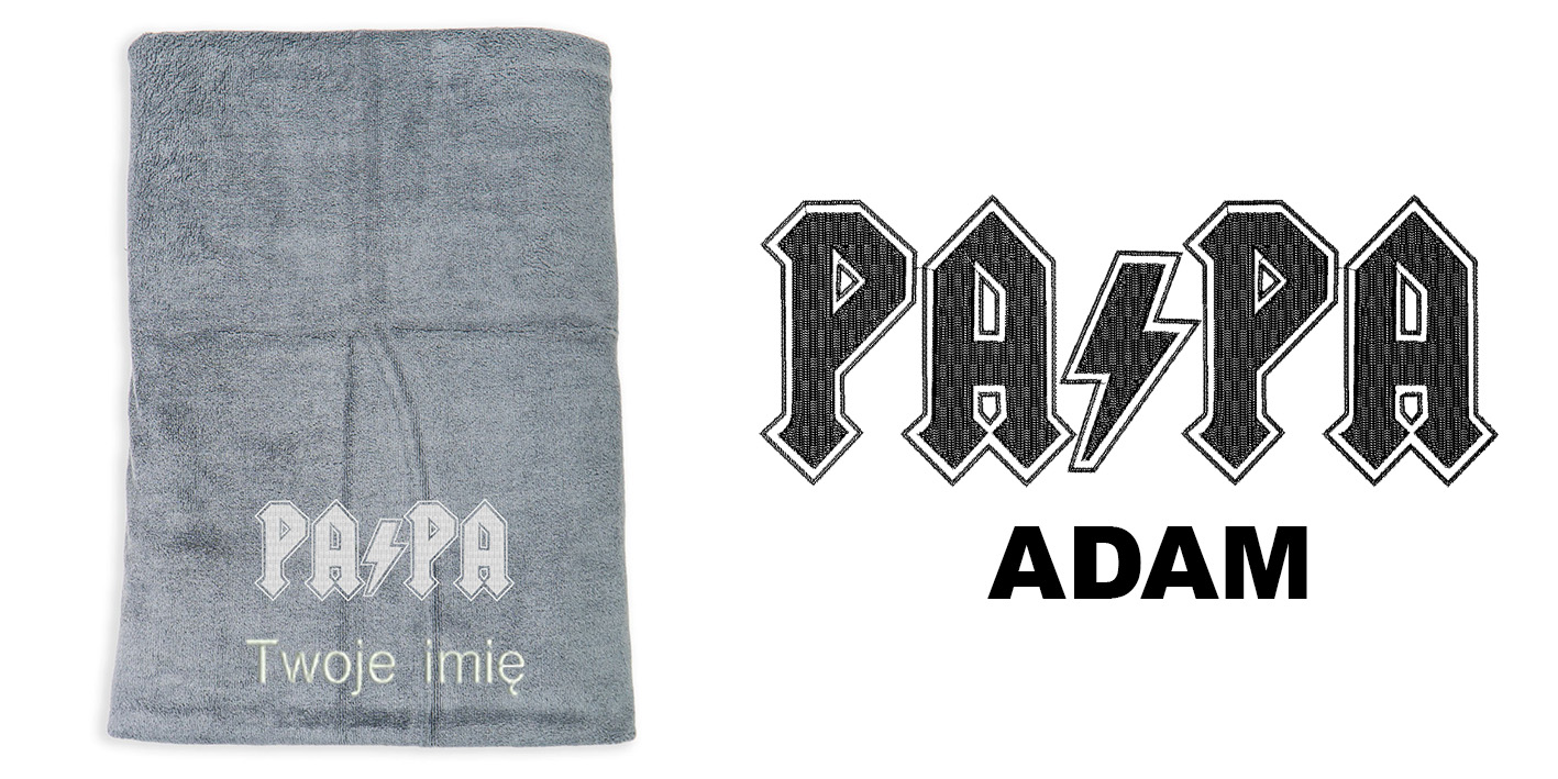 Ręcznik szybkoschnący z haftem dla taty fana rocka