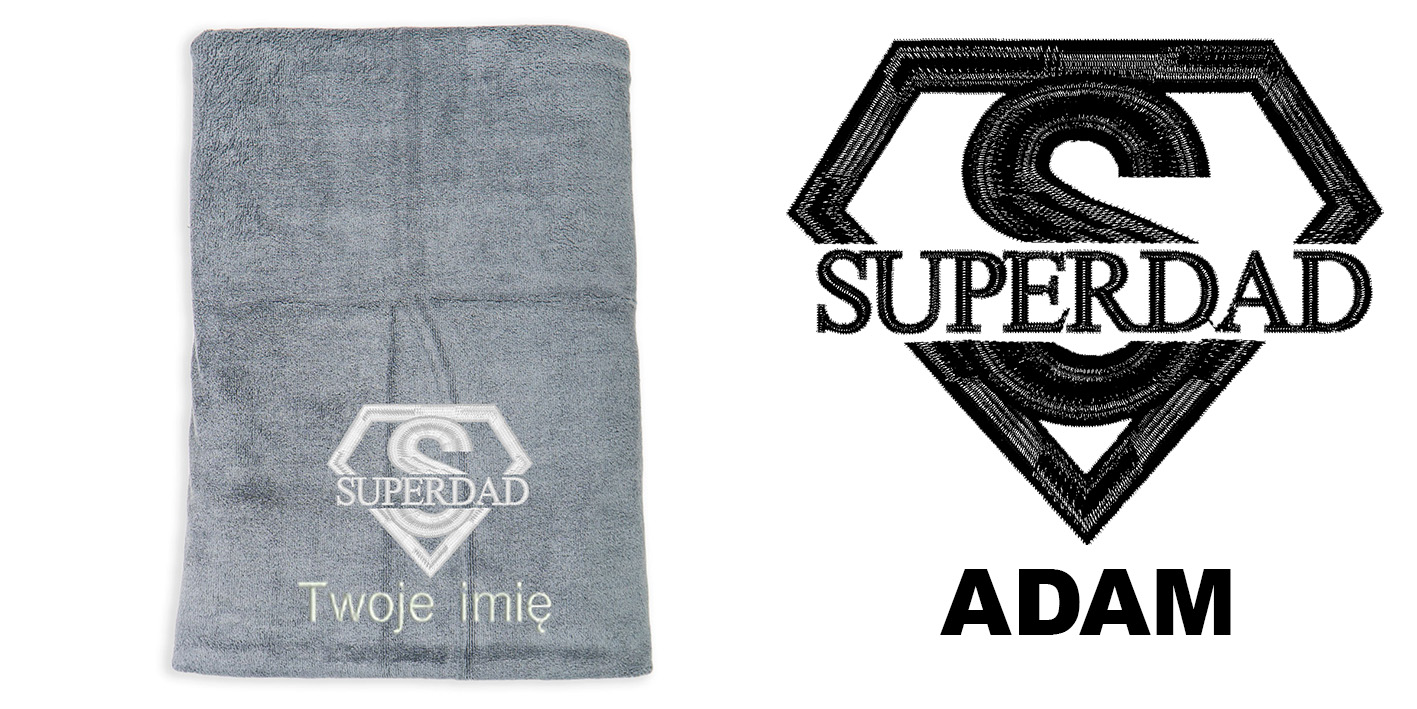 Ręcznik szybkoschnący z haftem dla super dad
