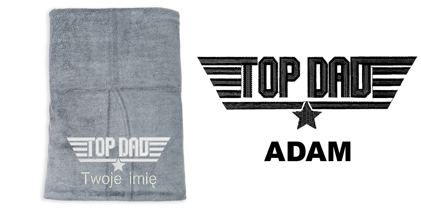 Ręcznik szybkoschnący z haftem dla psiego taty