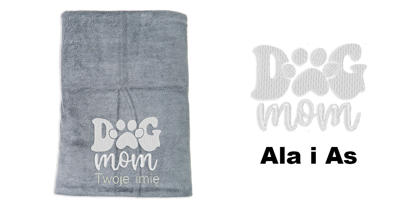 Ręcznik szybkoschnący z haftem dla psiary psiej mamy