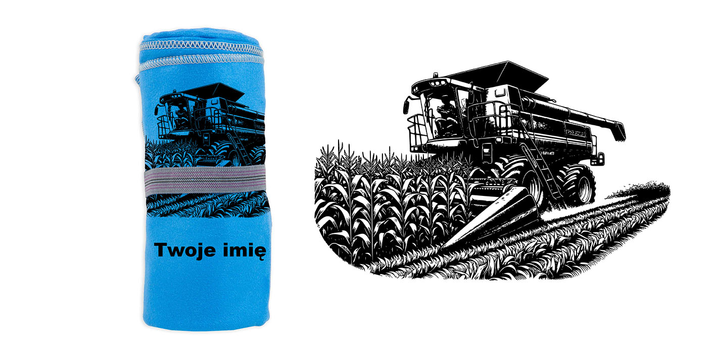 Ręcznik z grawerem kombajn