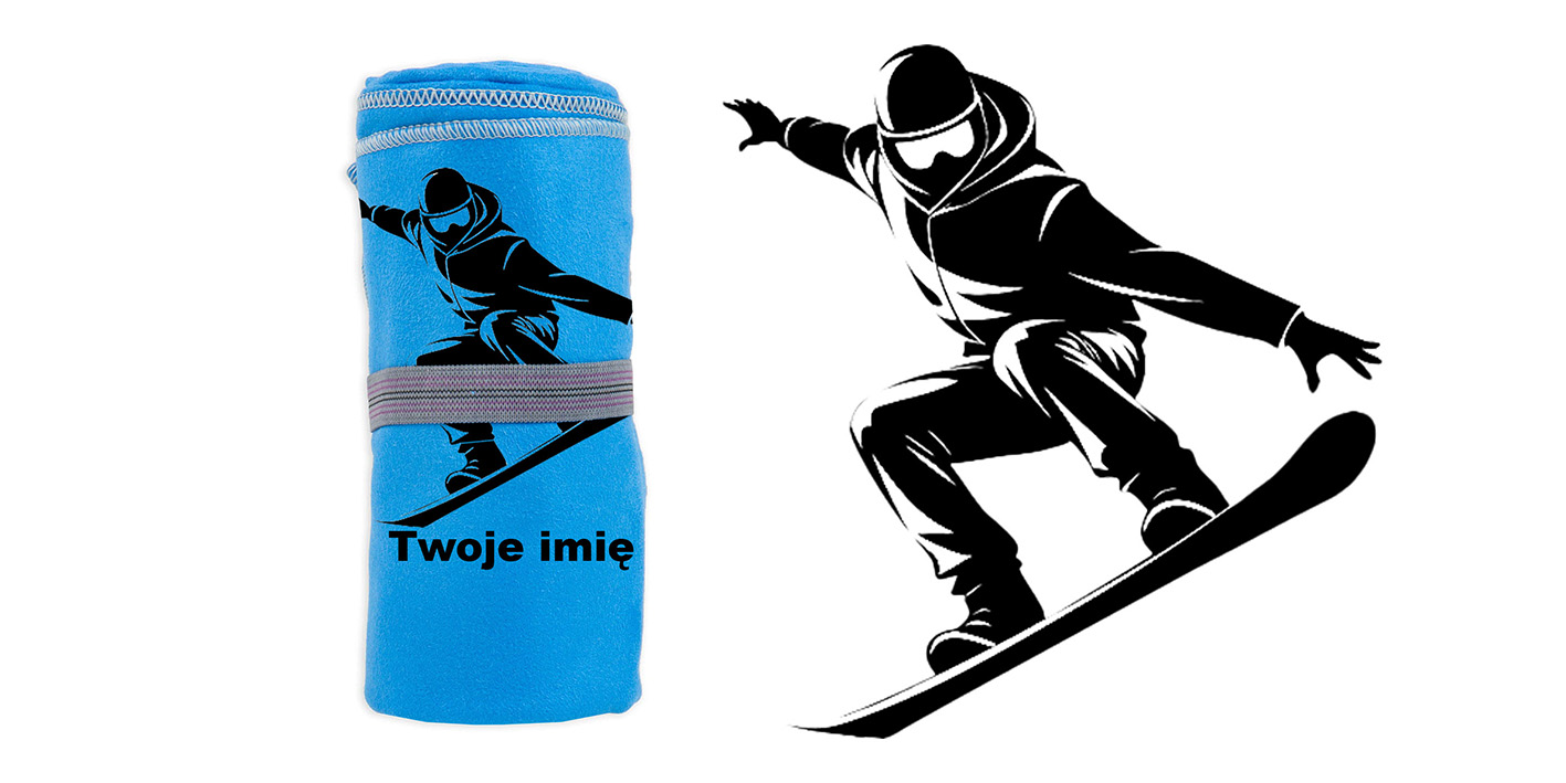 Ręcznik szybkoschnący z motywem snowboardzisty