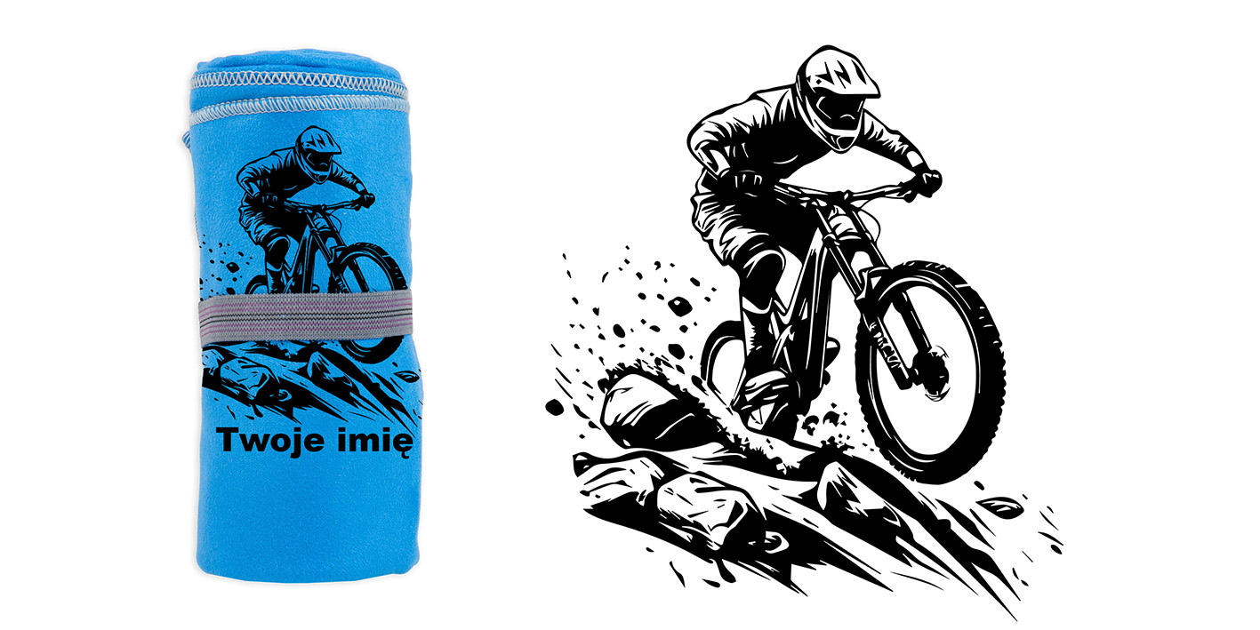 Ręcznik z grawerem kolarz górski mtb