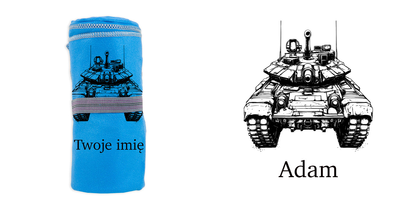 Ręcznik z grawerem czołg