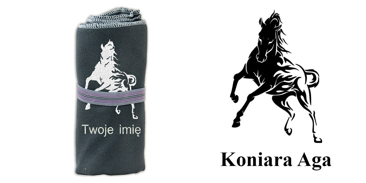 Ręcznik szybkoschnący z haftem dla wielbiciela koni