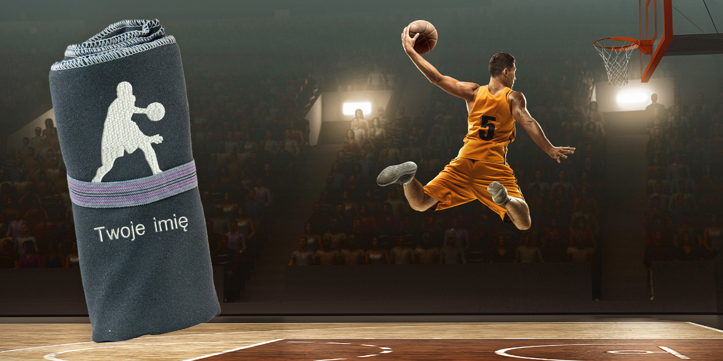 Ręcznik z haftem koszykówka koszykarz