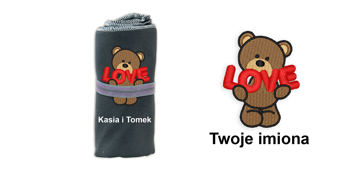 Prezent na walentynki personalizowany ręcznik słodki miś