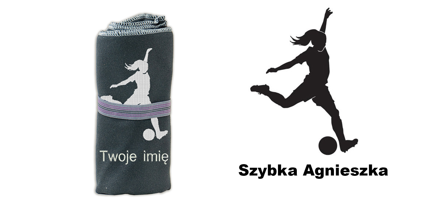 Ręcznik z haftem piłkarka piłka nożna