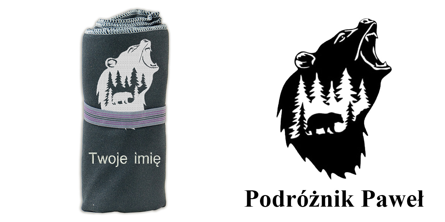 Ręcznik szybkoschnący z haftem dla miłośnika przyrody