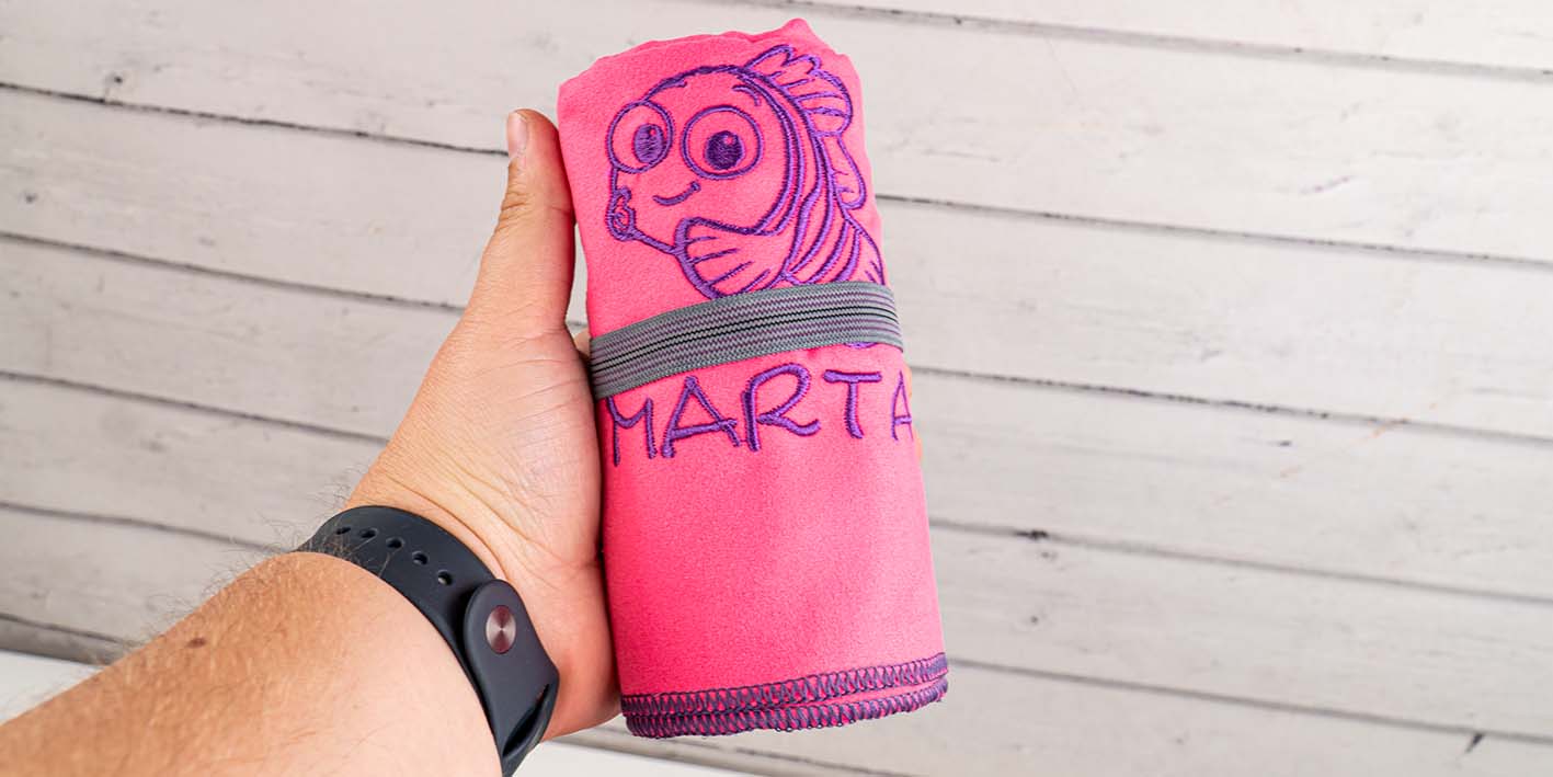 Ręcznik 72x130 róż fiolet z gumką