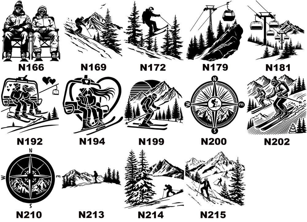 Wzornik grafik narciarskich do graweru
