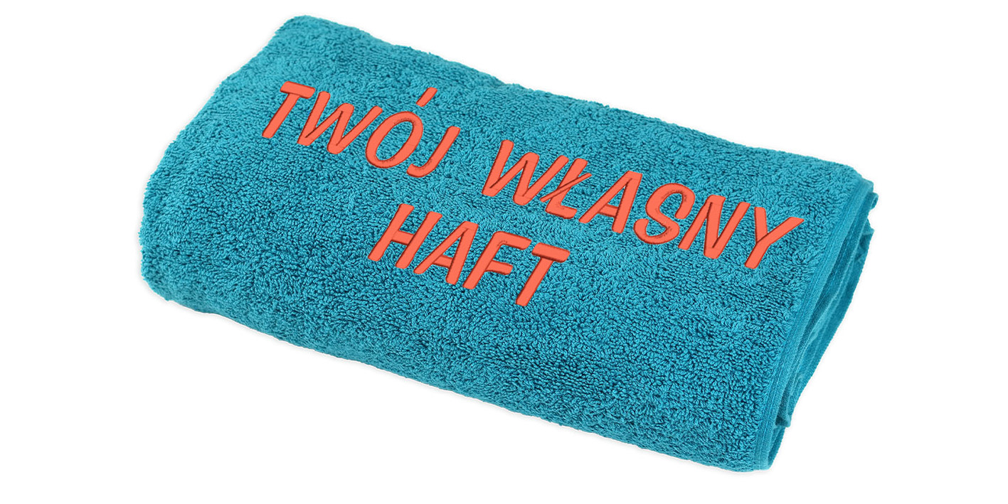 Ręcznik bawełniany z własnym haftem napisem